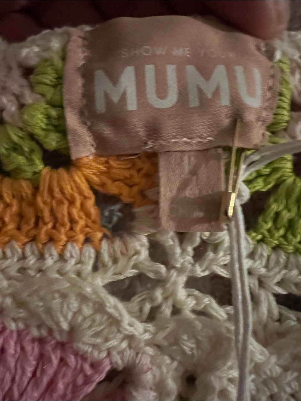 Show Me Your MuMu Crochet Patchwork Cover up in Pink, Green, Yellow - Picture 2 of 3
